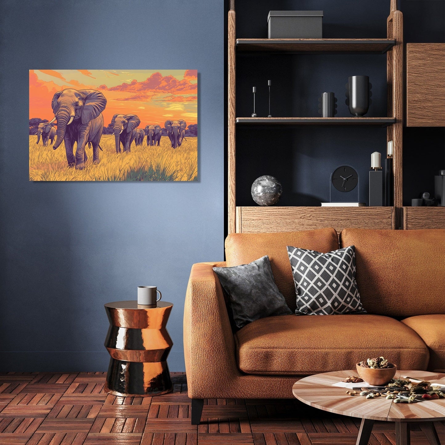 Elephants' Journey Canvas