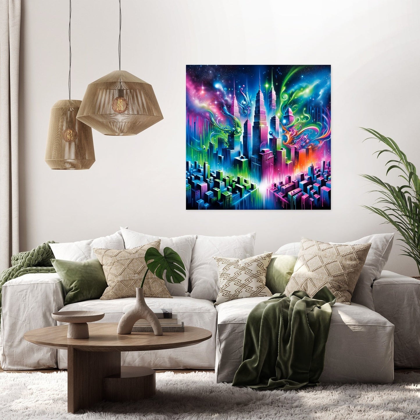Neon Dreamscape Canvas