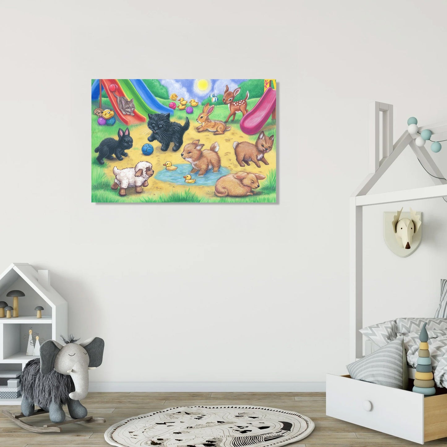 Baby Animals Playground Canvas