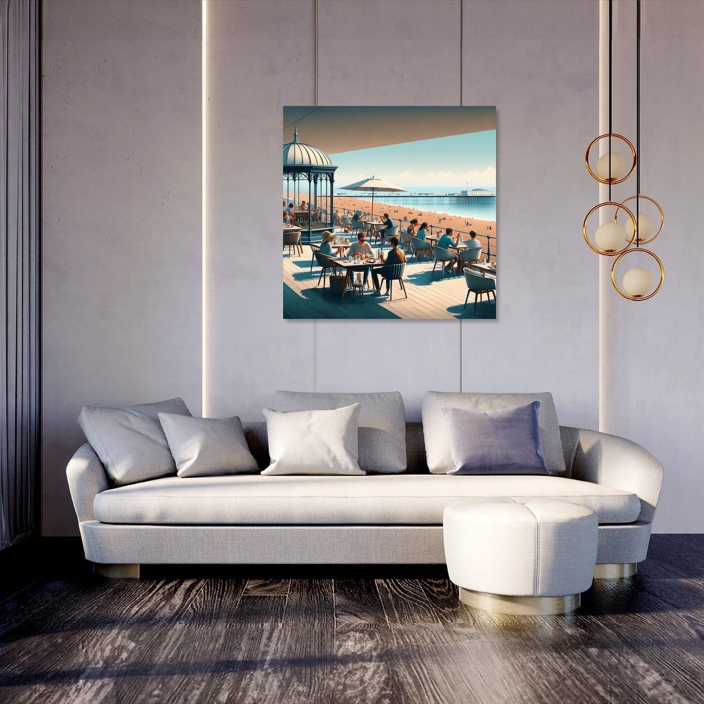 Contemporary Brighton Café Canvas
