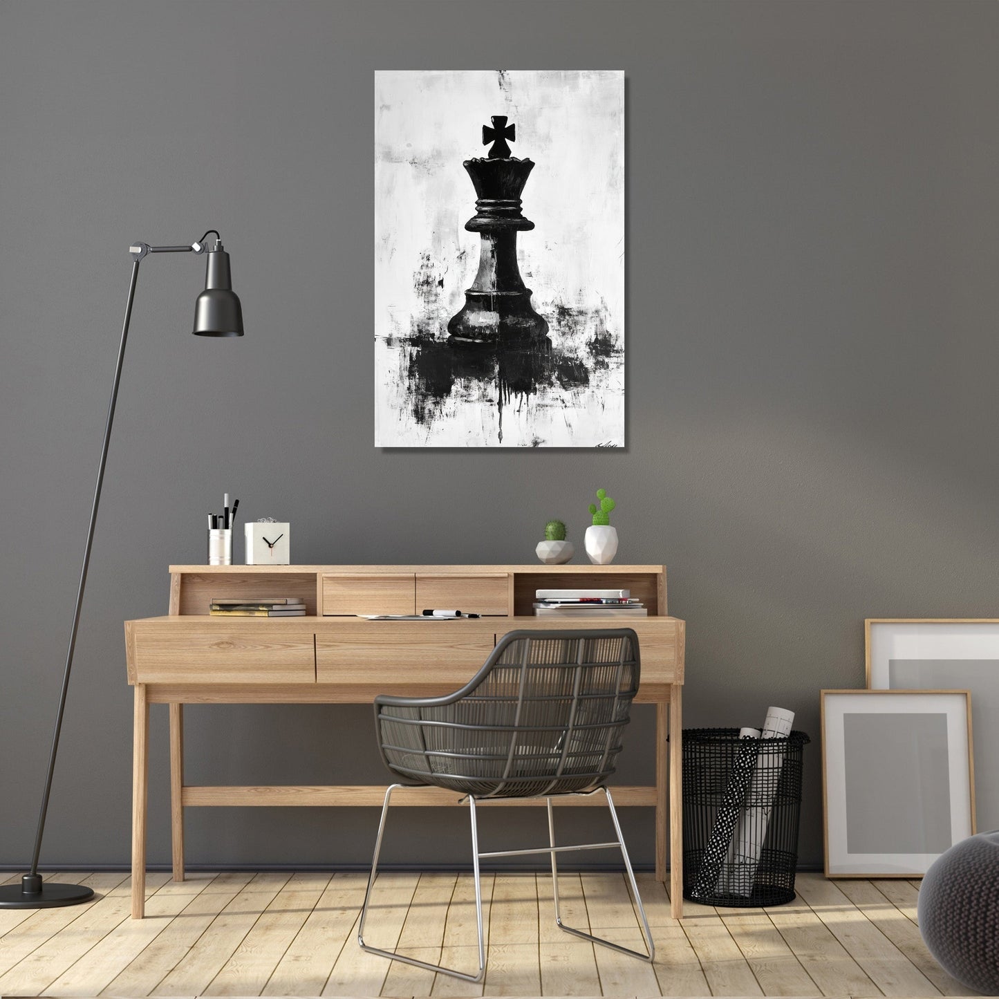 Chessboard Contemplation Canvas