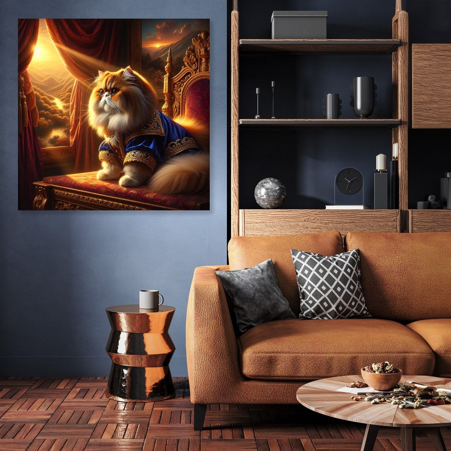 Regal Feline Contemplation Canvas