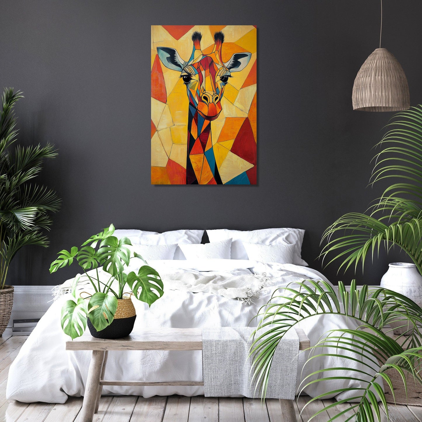 Geometric Giraffe Canvas