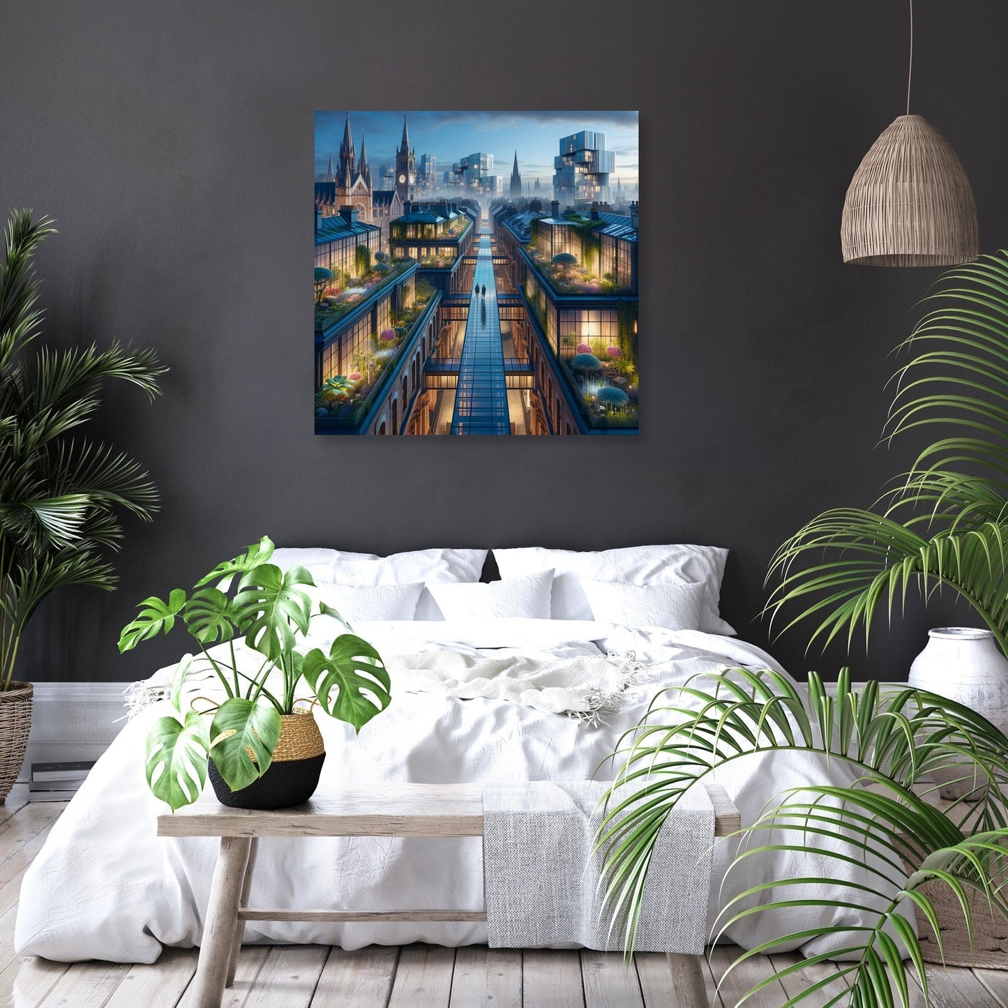 Green Canopy Twilight Canvas