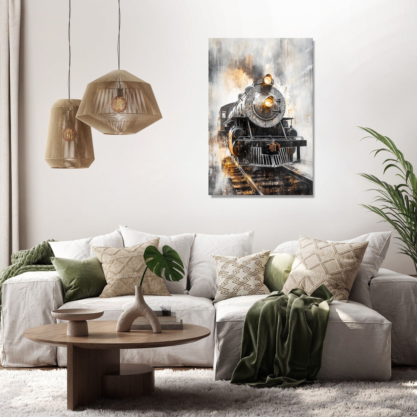 Golden Gleam Locomotive Canvas
