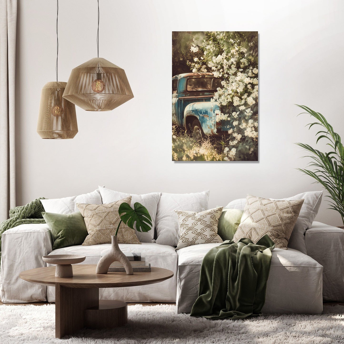 Rustic Pickup Floral Canvas