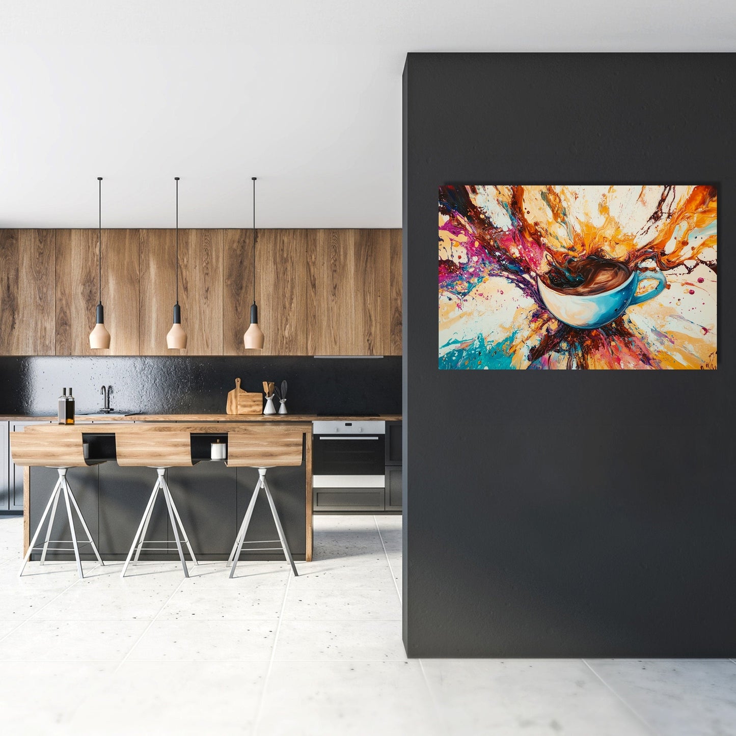 Vibrant Coffee Chaos Canvas