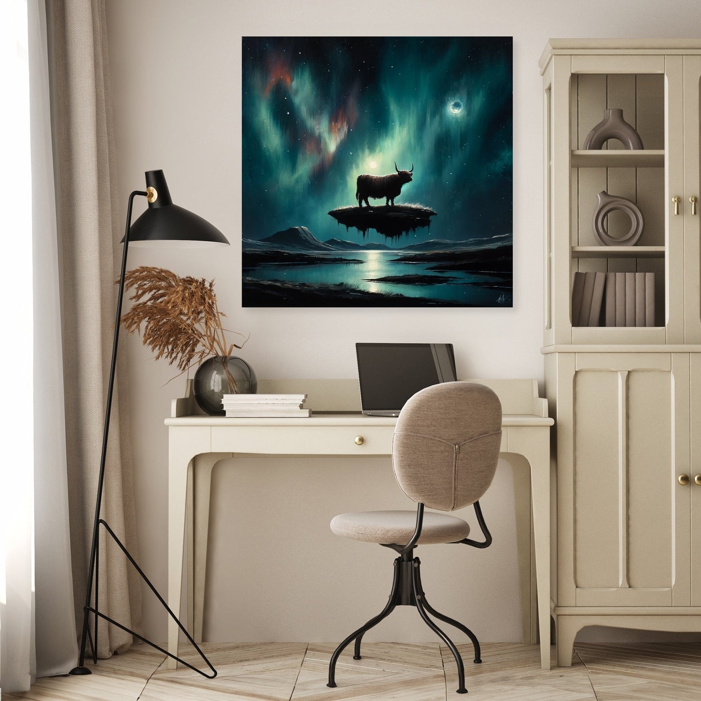 Highland Cow Mystique Canvas