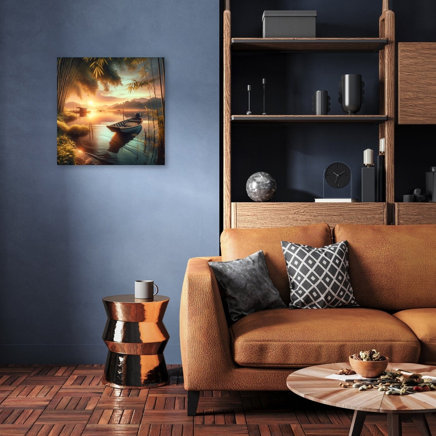 Lakeside Sunset Serenity Canvas