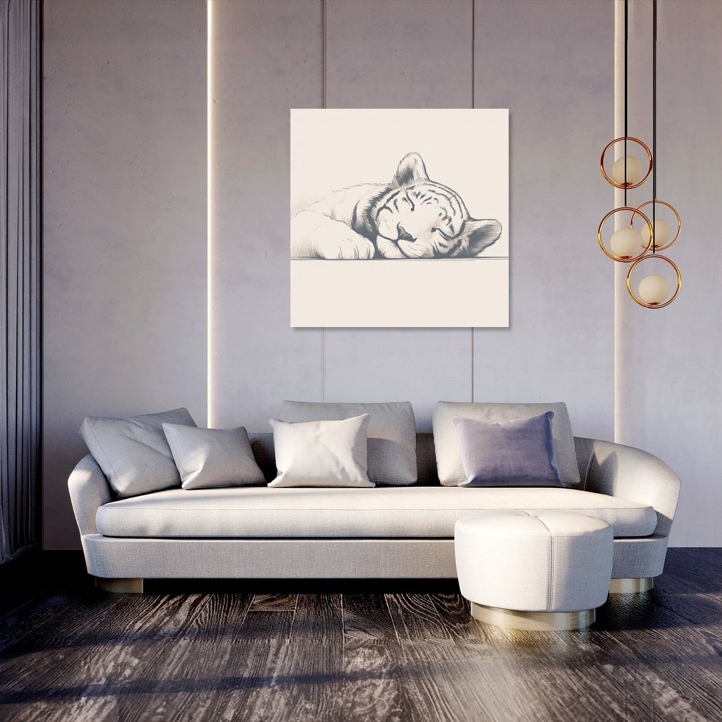 Serenity Tiger Sketch Canvas