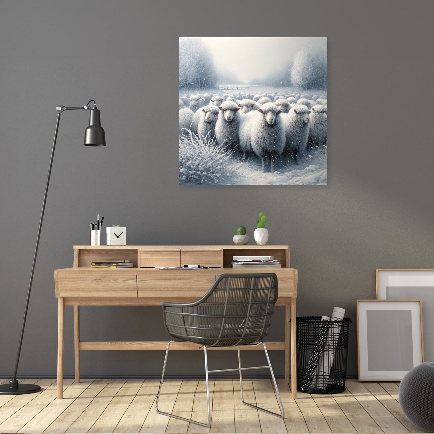 Winter's Embrace Sheep Canvas