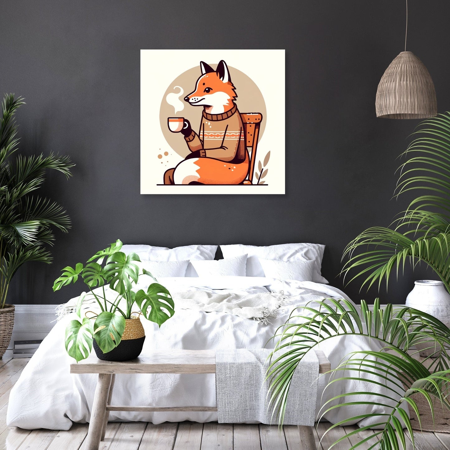 Cozy Fox Tea Canvas
