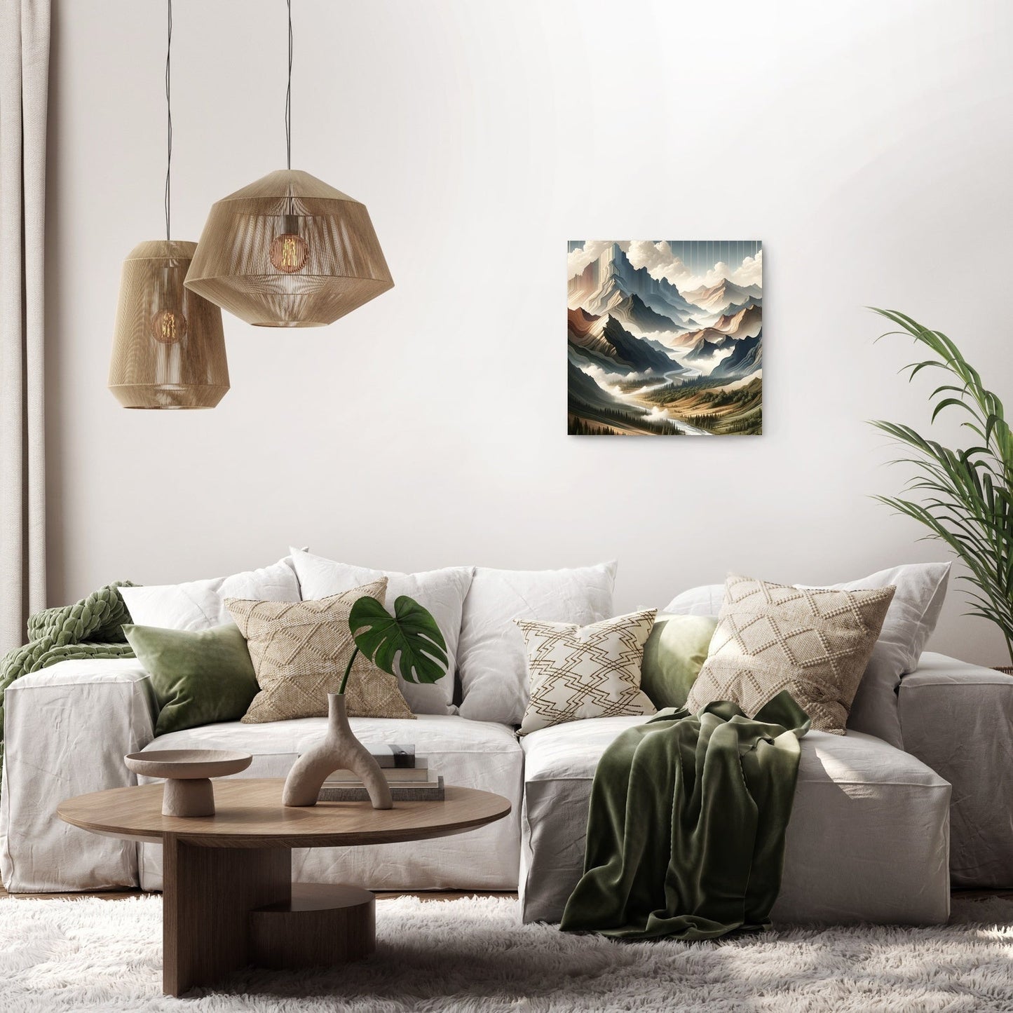 Contemporary Mountain Elegance Canvas