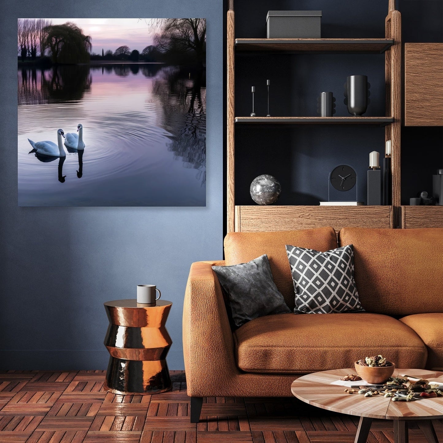 Twilight Swans Canvas