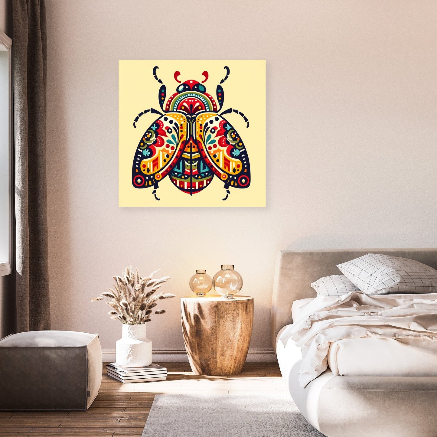 Folk Art Beetle Canvas