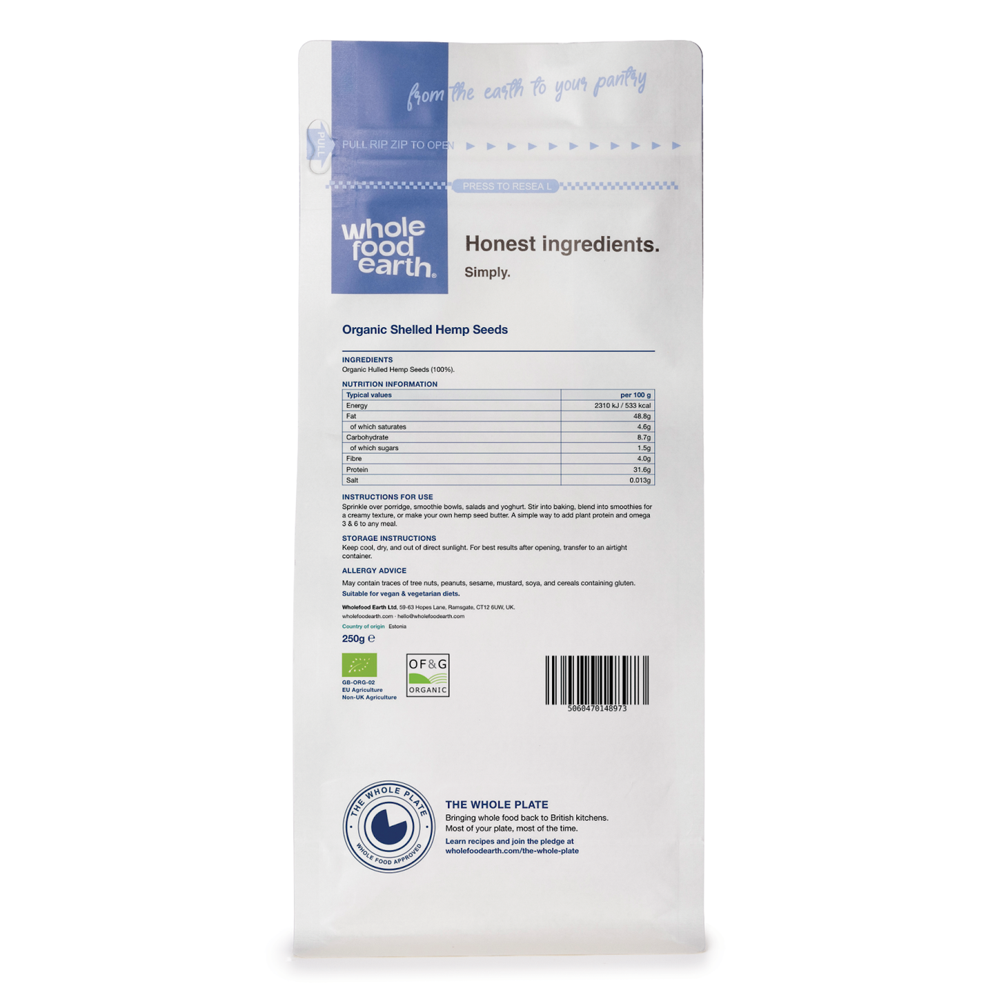 Organic Shelled Hemp Seeds