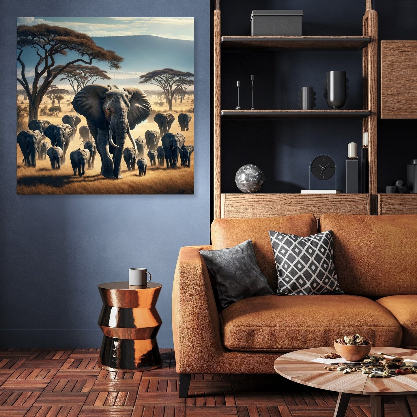 Savannah Elephants Canvas
