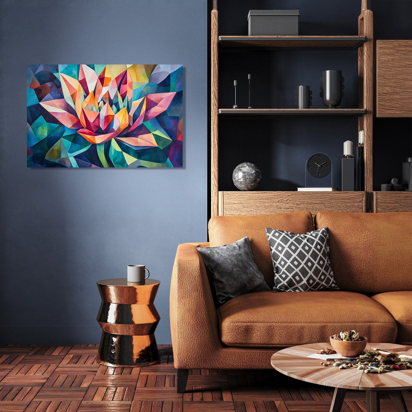 Geometric Blossom Canvas