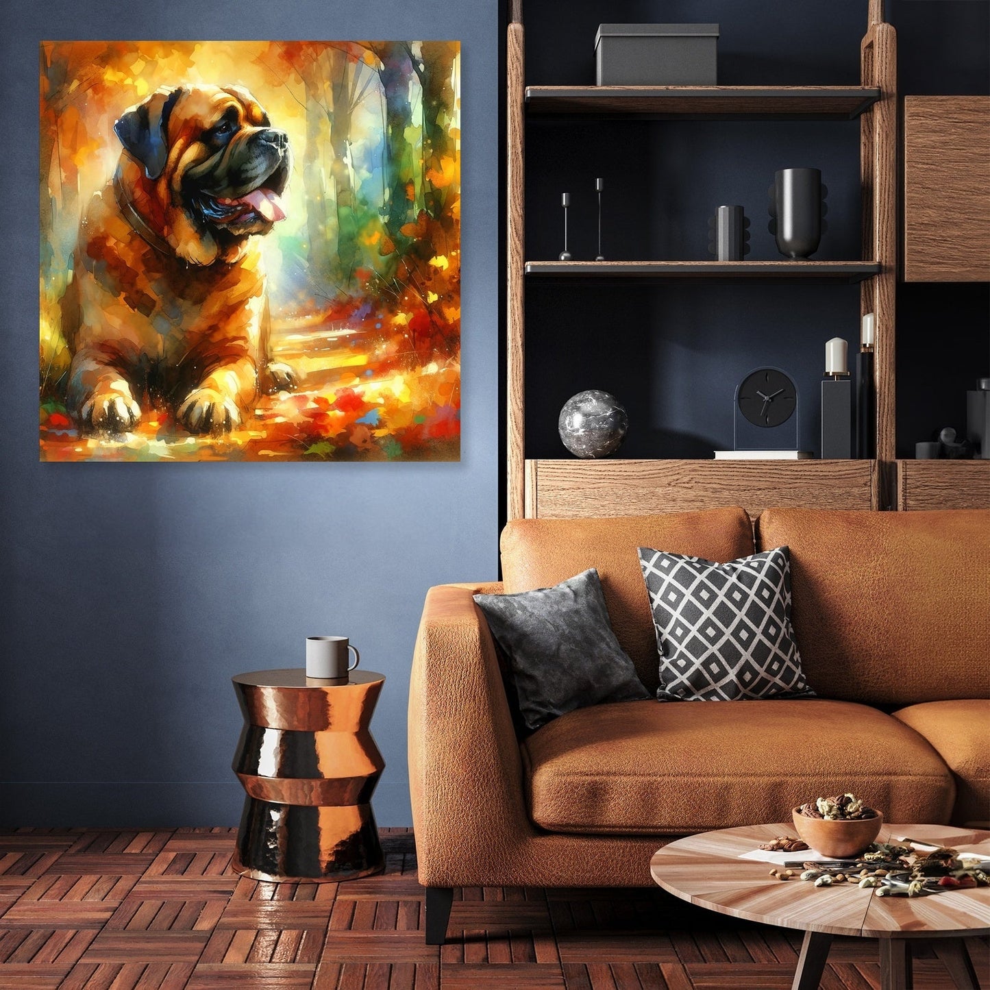 Autumn Stroll Bullmastiff Canvas