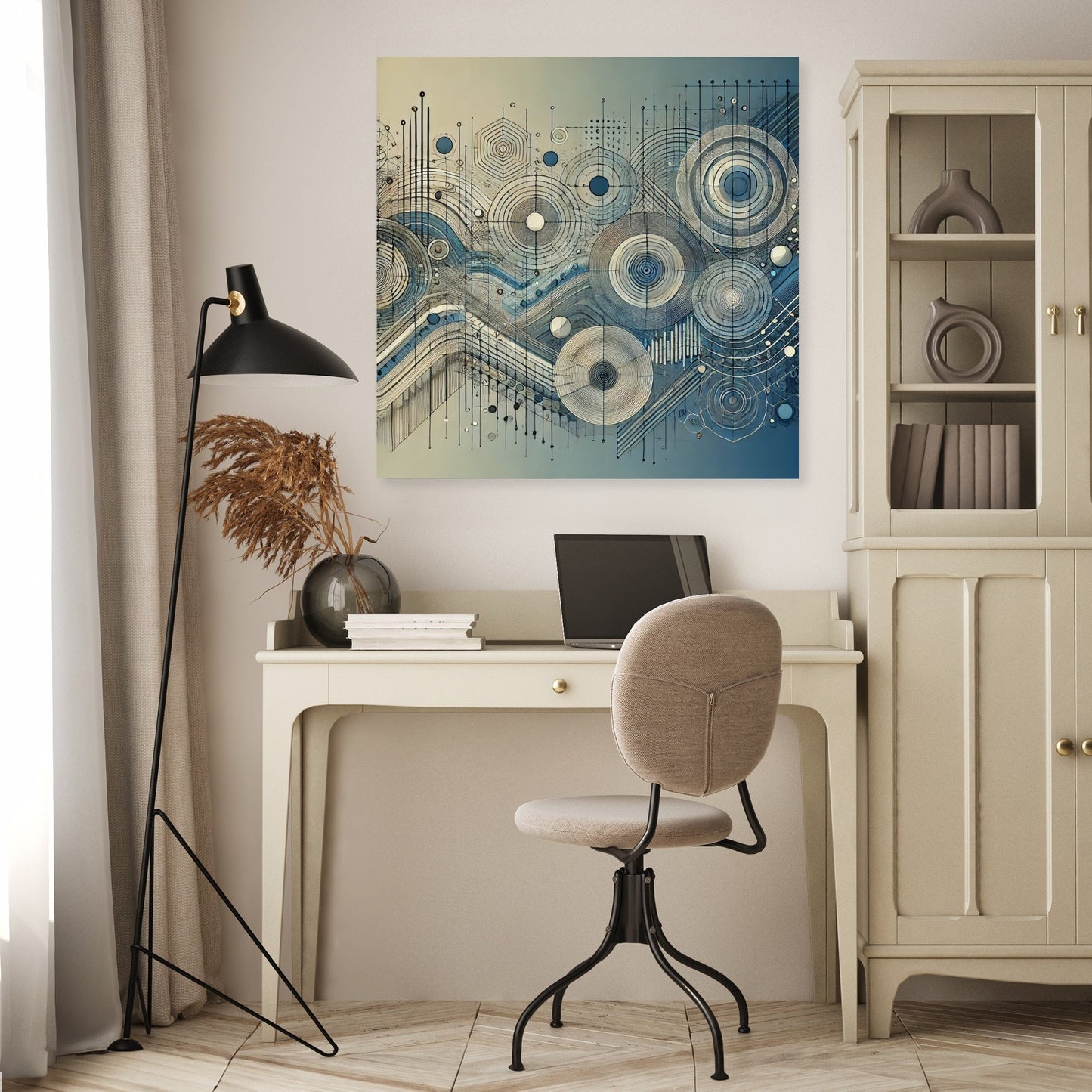 Geometric Sound Waves Canvas