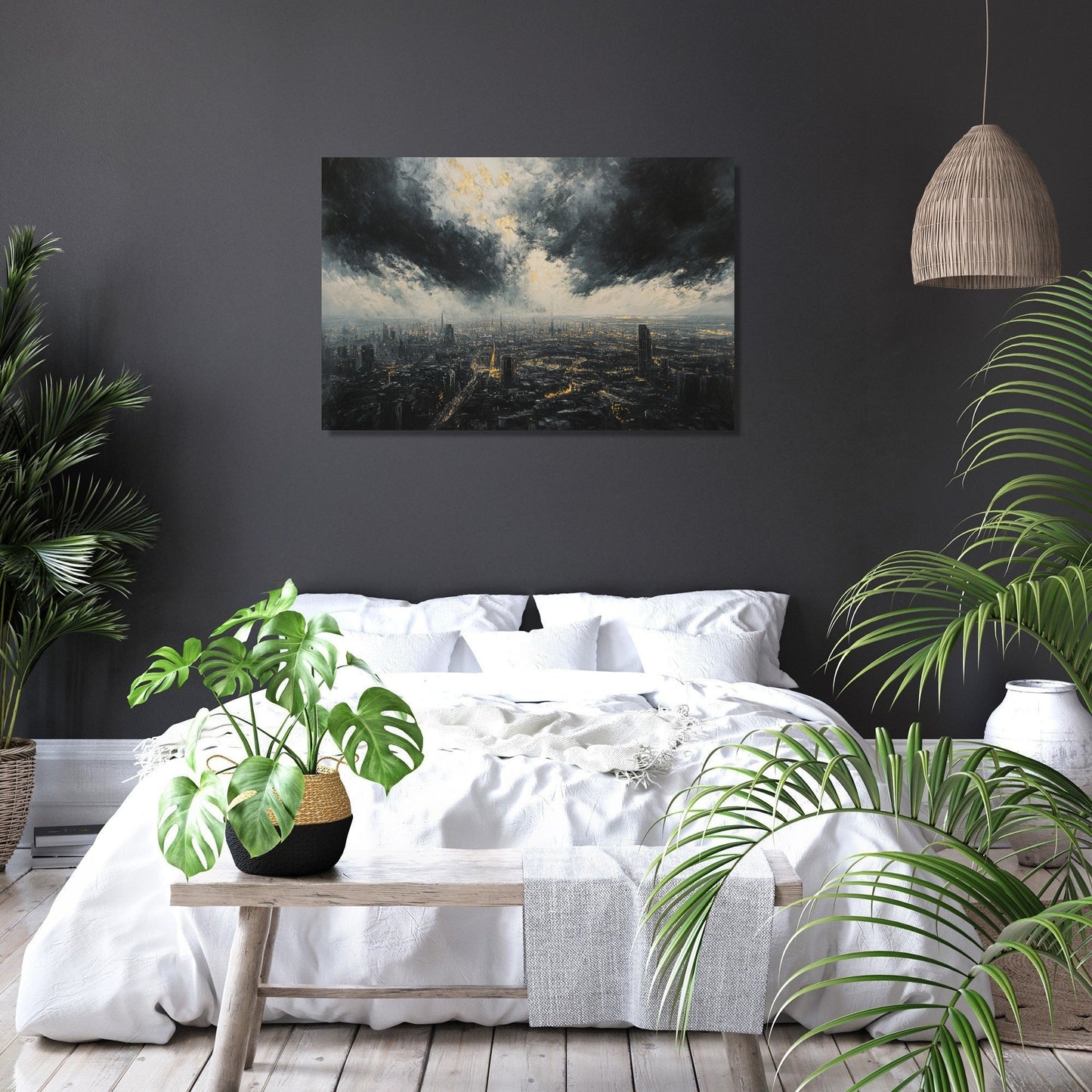 Shadowed Cityscape Canvas