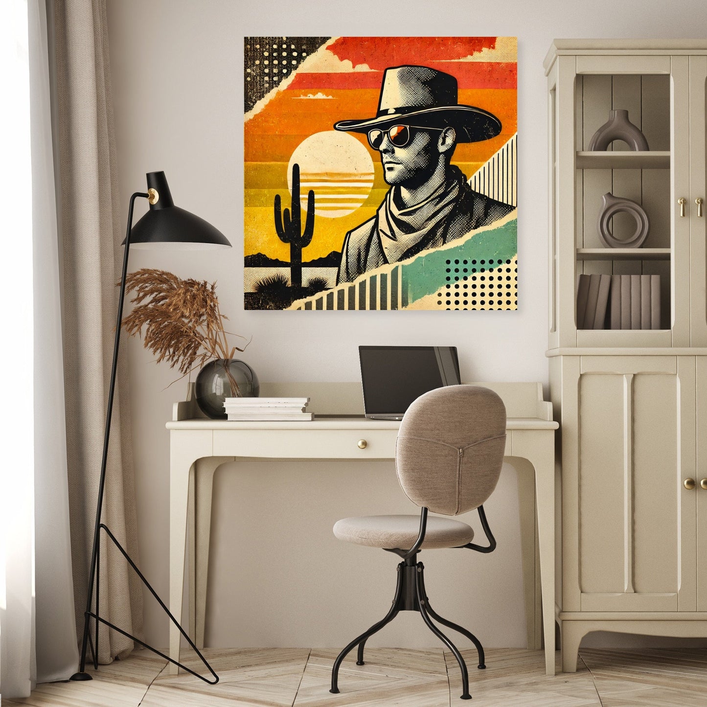 Desert Sunset Cowboy Canvas
