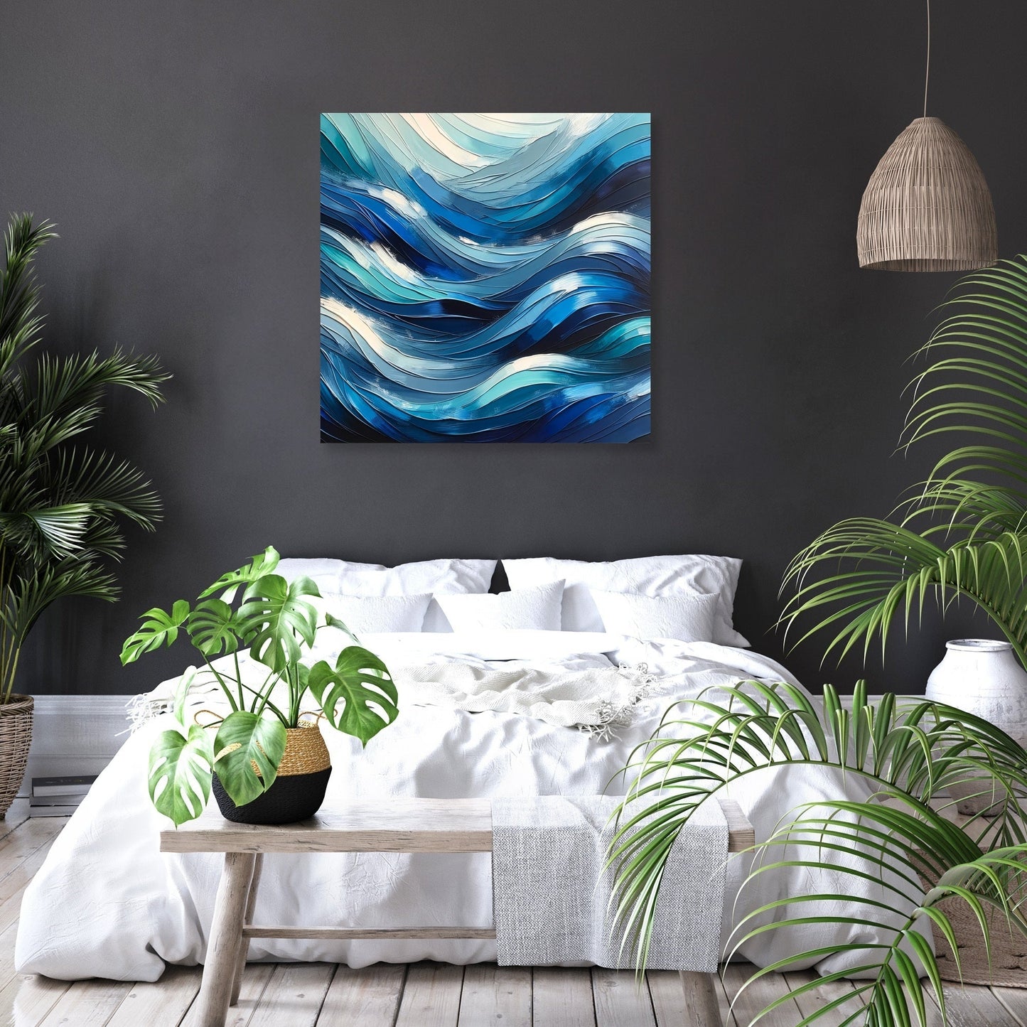 Oceanic Rhythms Abstract Canvas