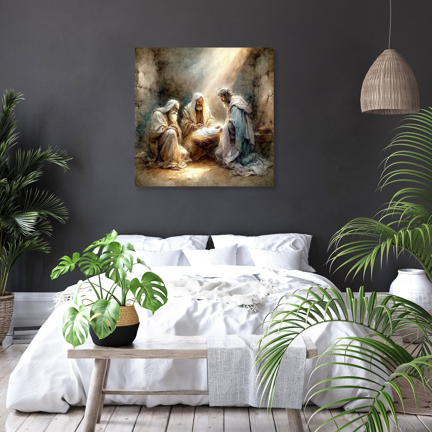 Reverential Epiphany Night Canvas
