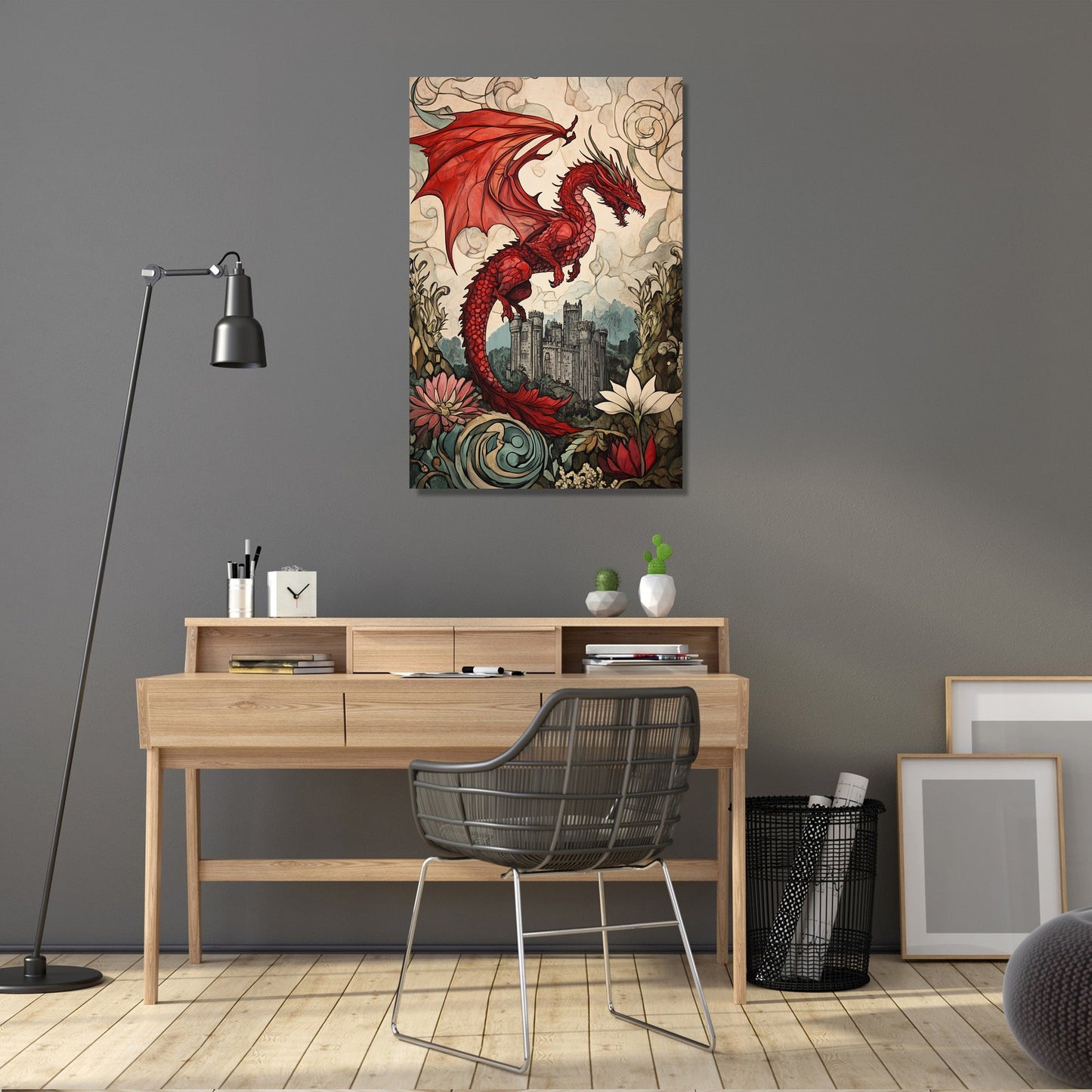 Dragon's Majesty Over Caernarfon Canvas