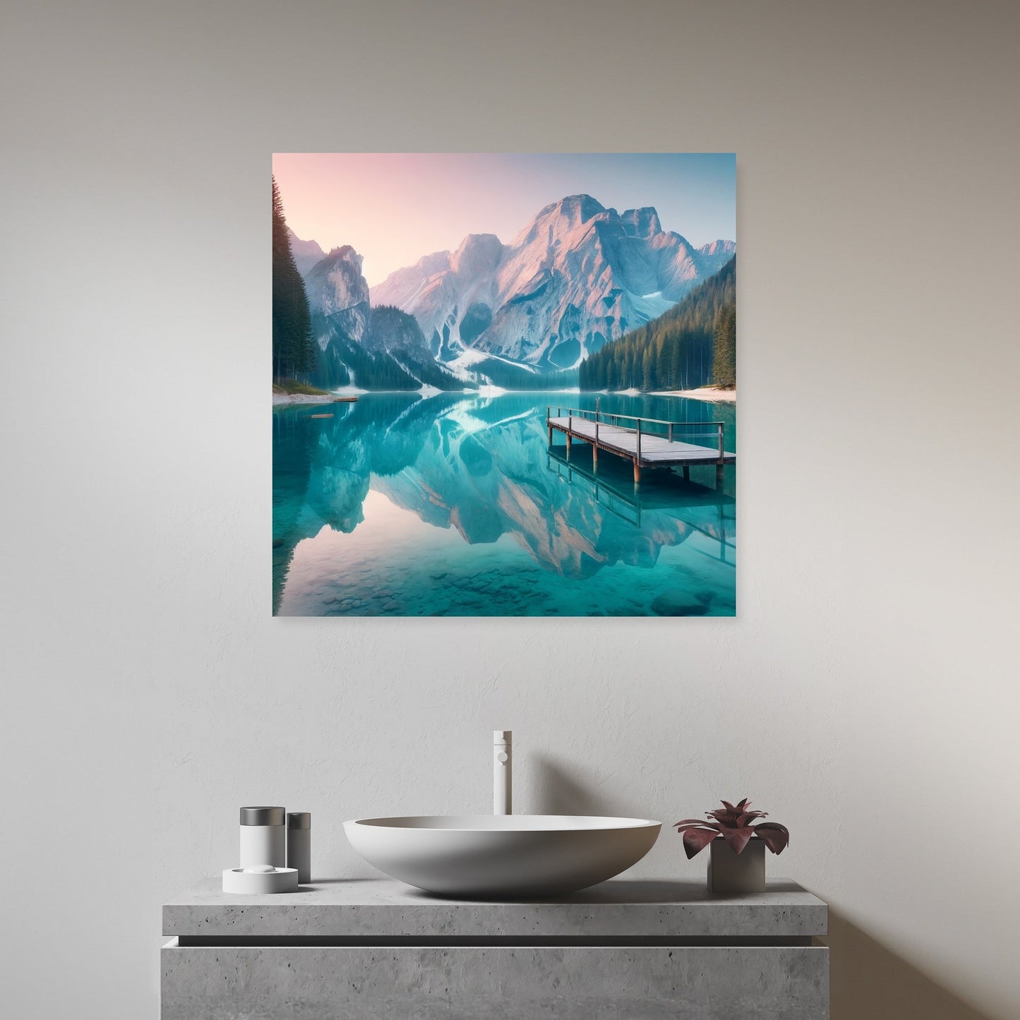 Mountain Lake Serenity Canvas
