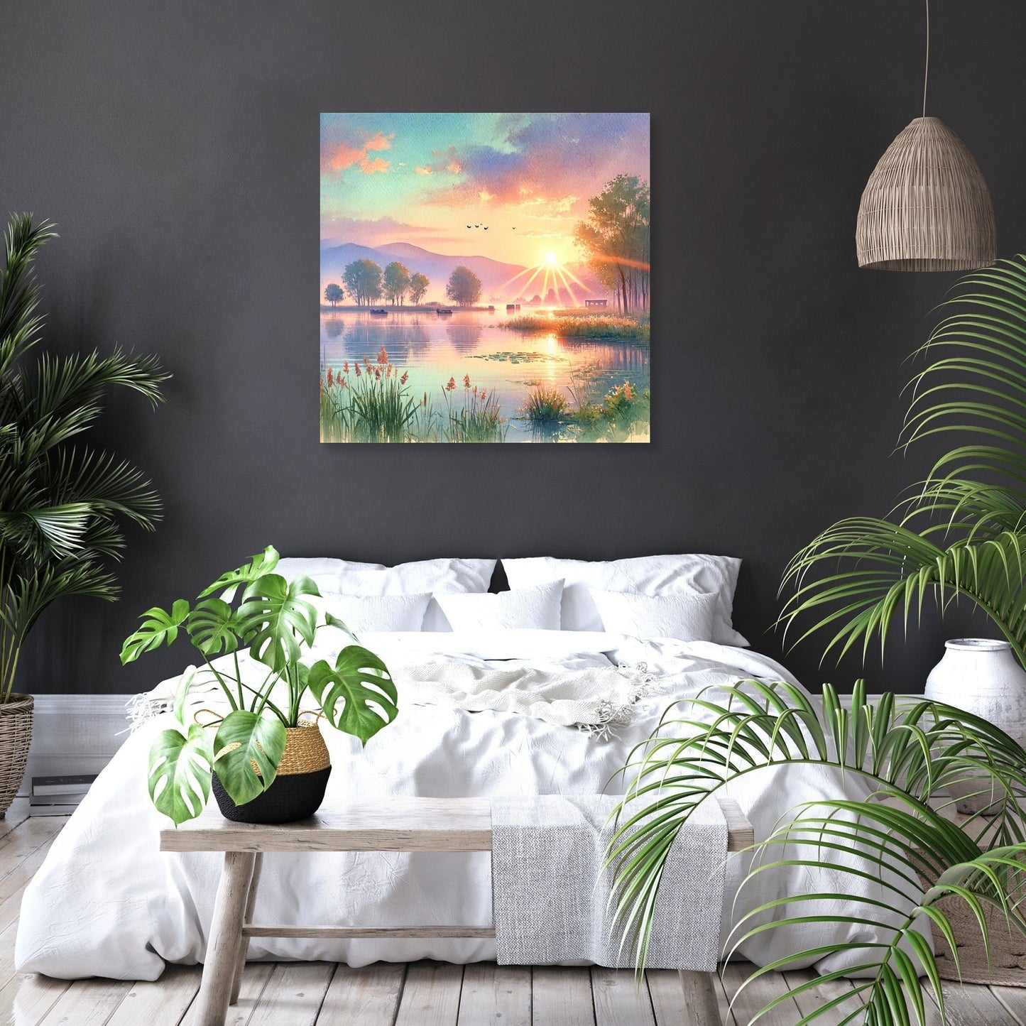 Sunrise Over Masazir Lake Canvas