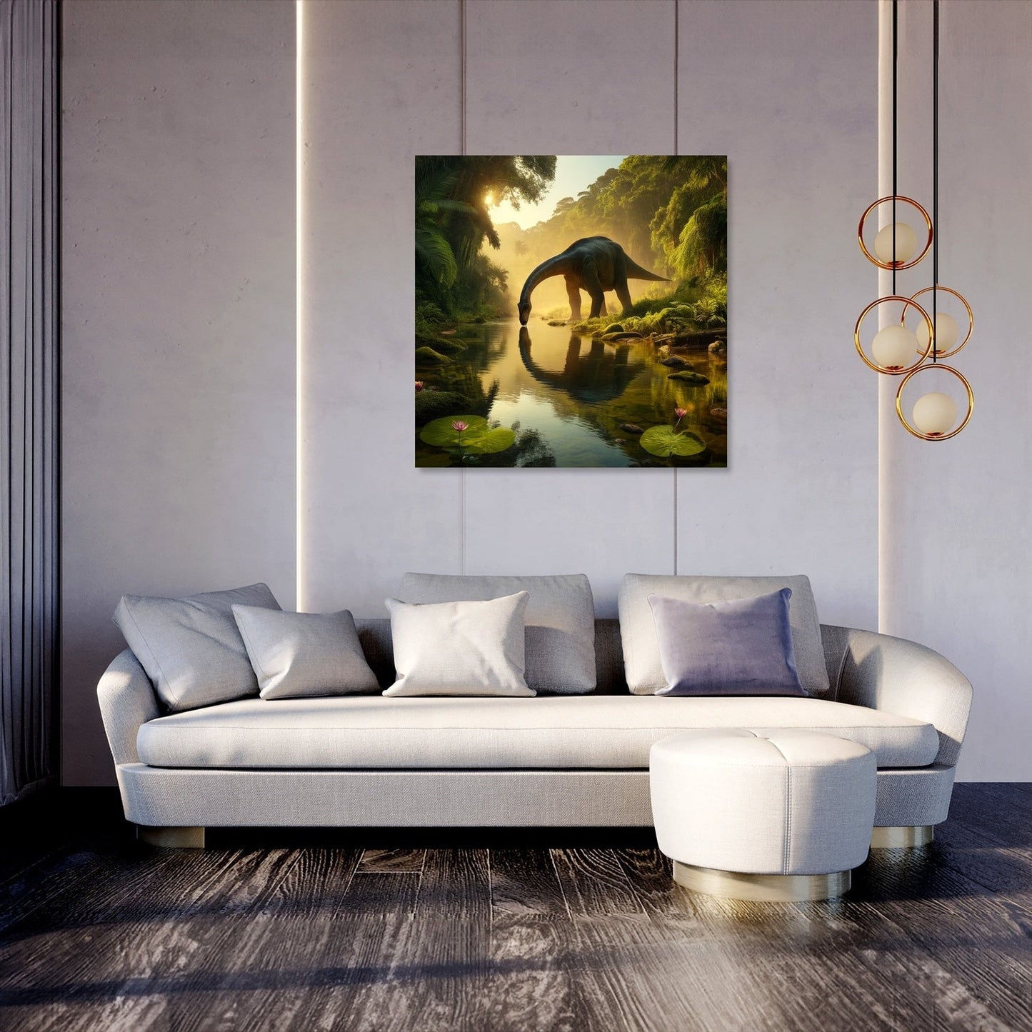 Golden Hour Brachiosaurus Canvas