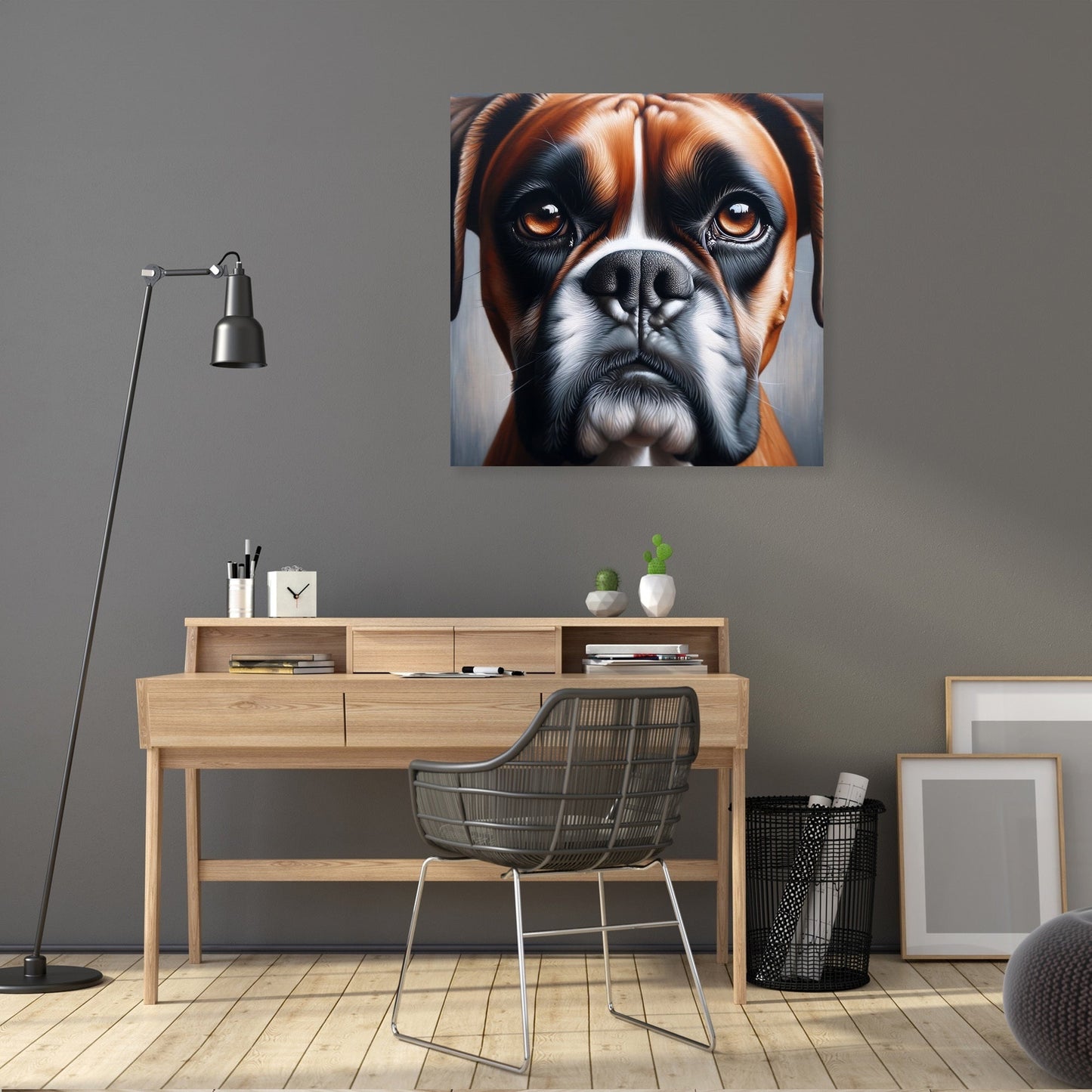 Gentle Gaze Boxer Dog Portrait Canvas