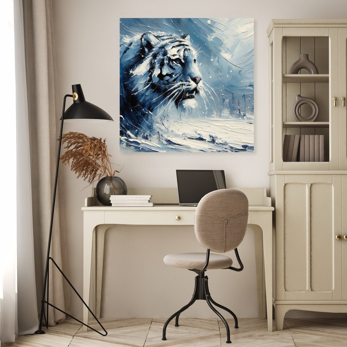 Winter Tiger Stare Canvas
