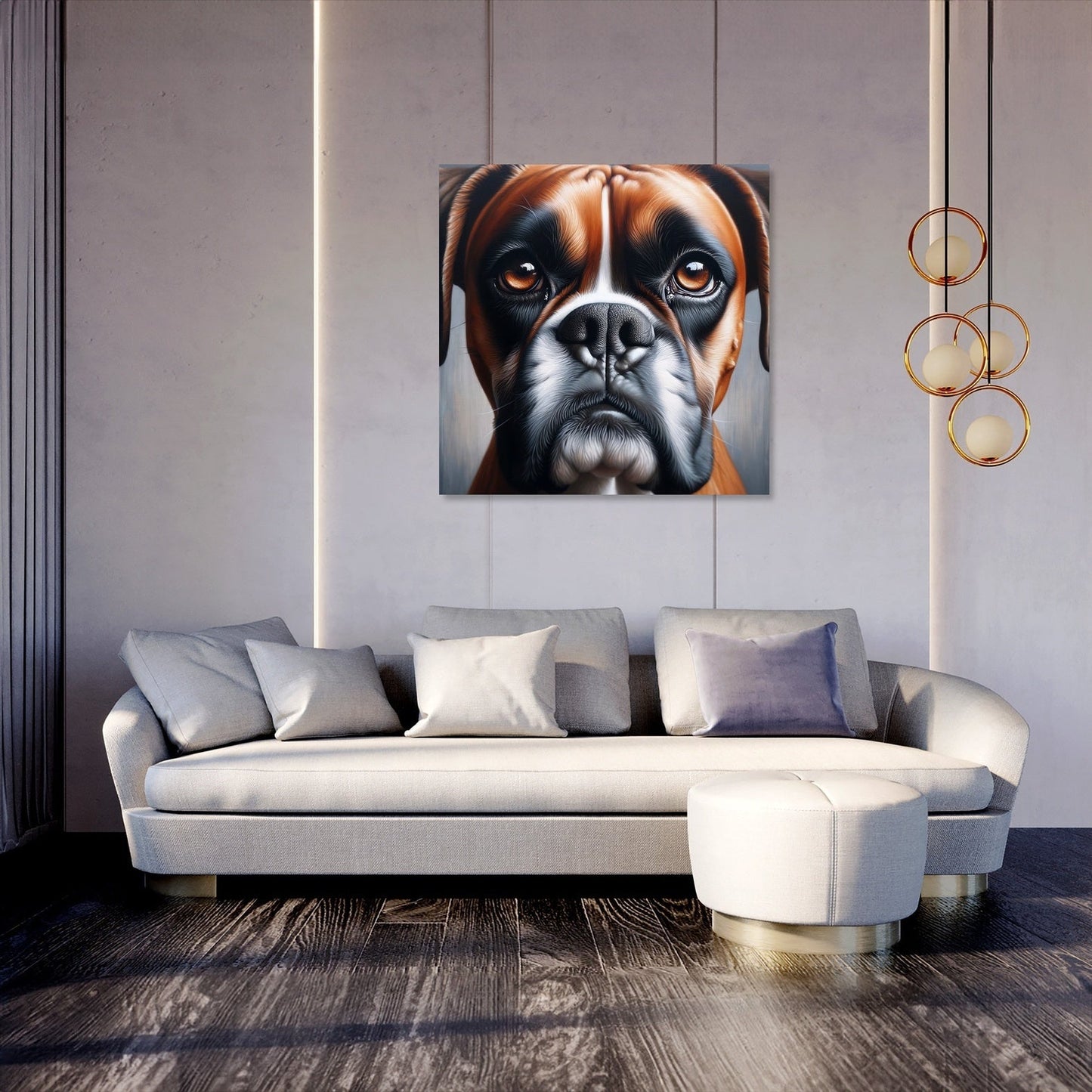 Gentle Gaze Boxer Dog Portrait Canvas