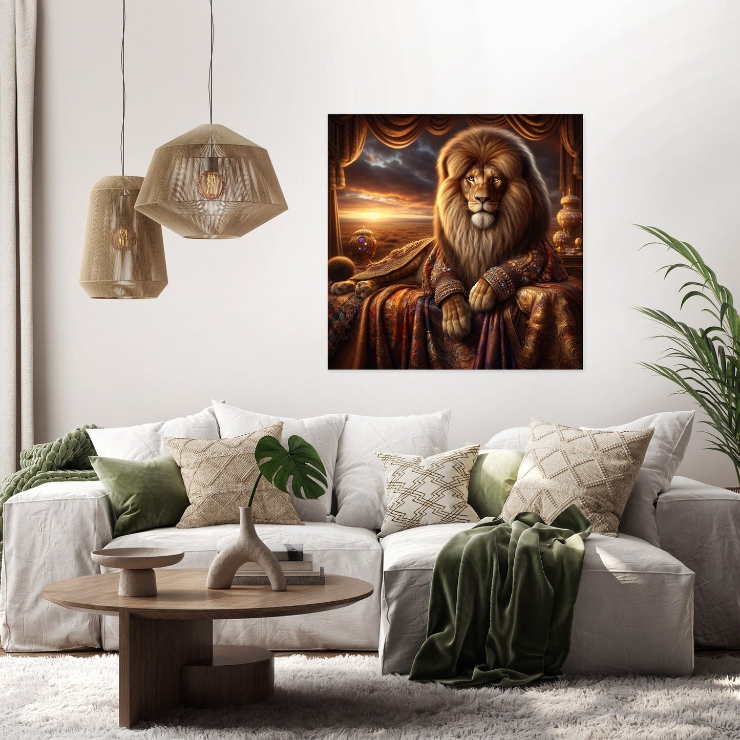 Regal Lion Majesty Sunset Canvas