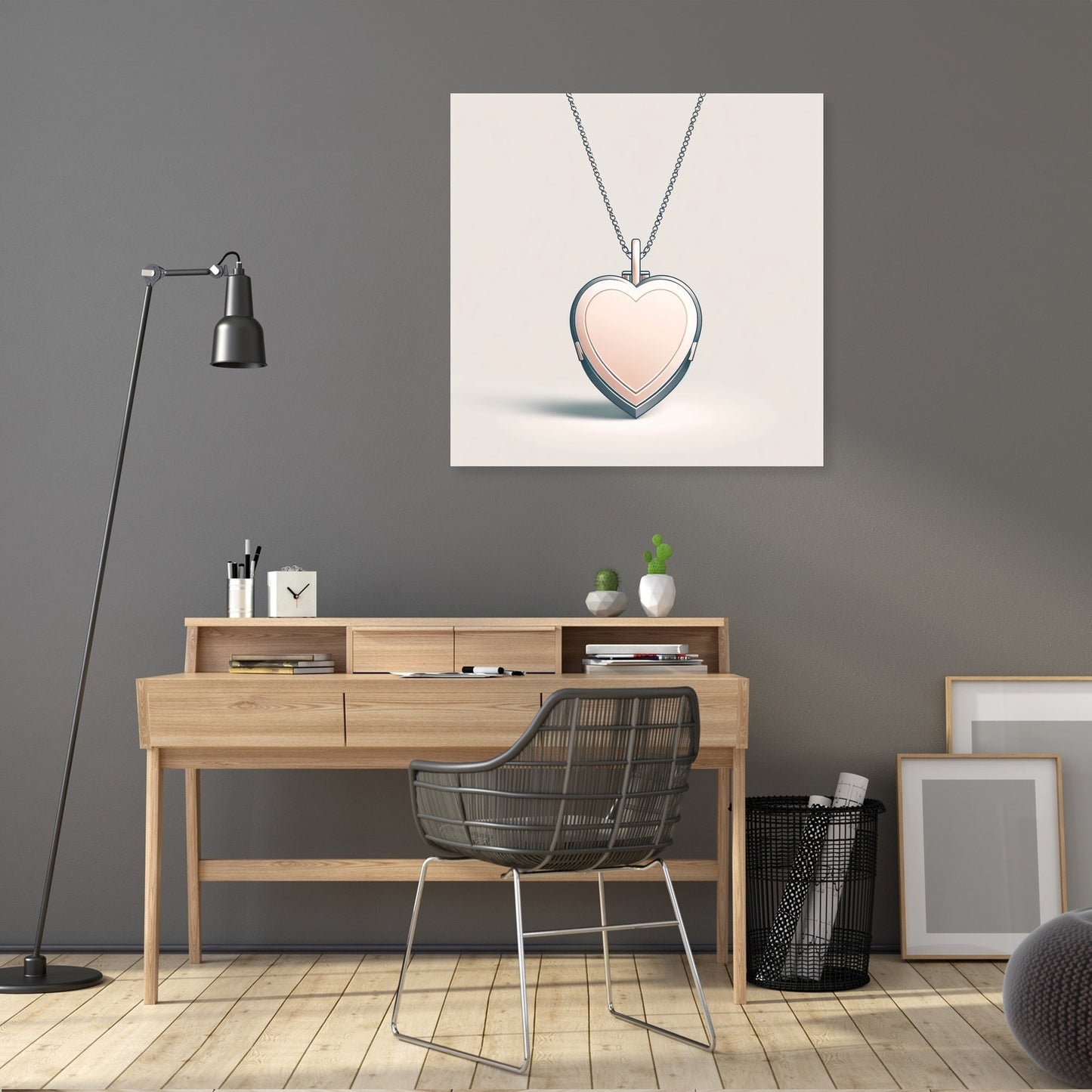 Minimalist Heart Locket Canvas