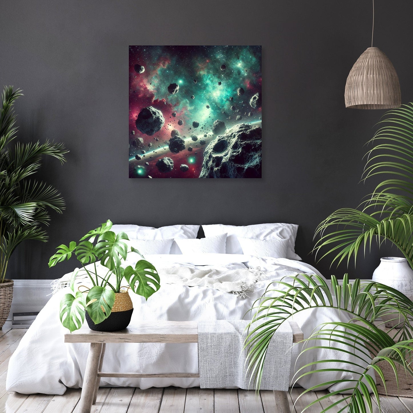 Cosmic Asteroid Field Canvas