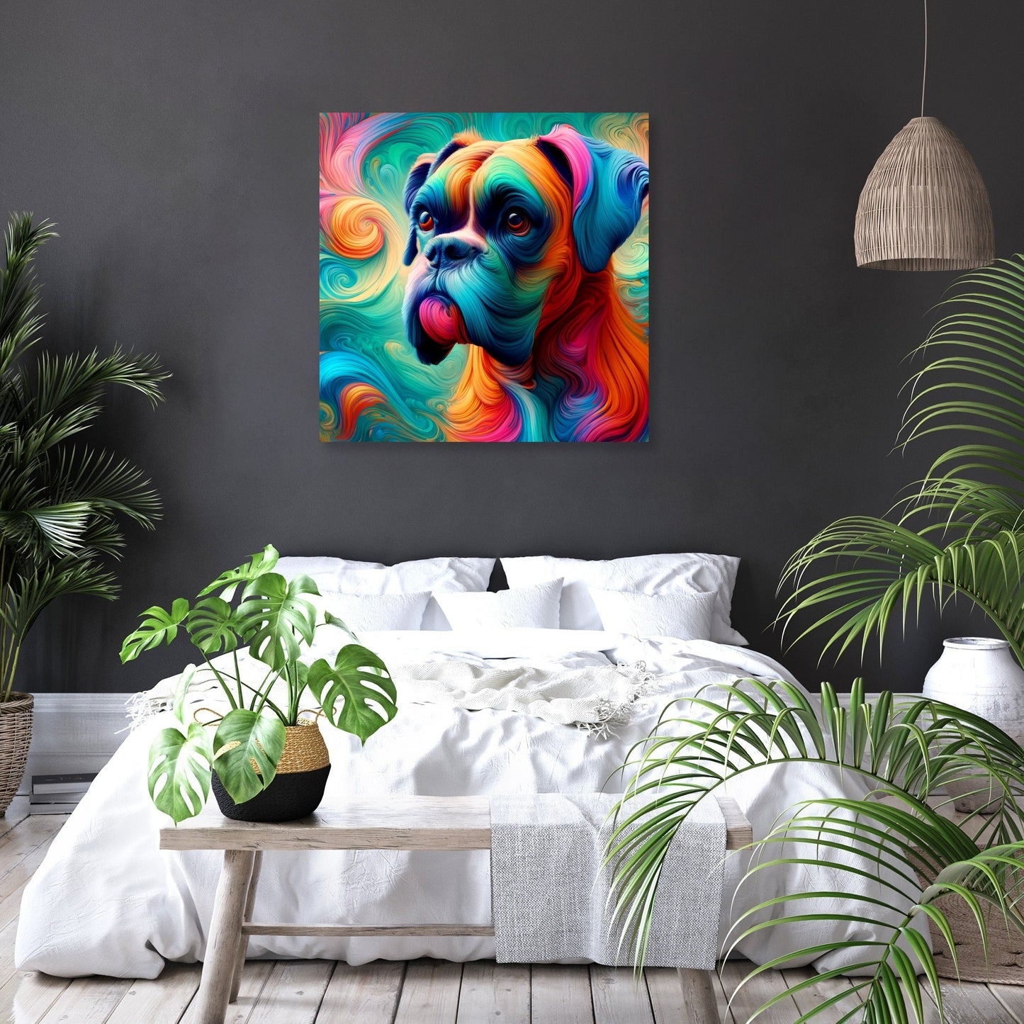 Whimsical Boxer Dreamlike Vision Canvas