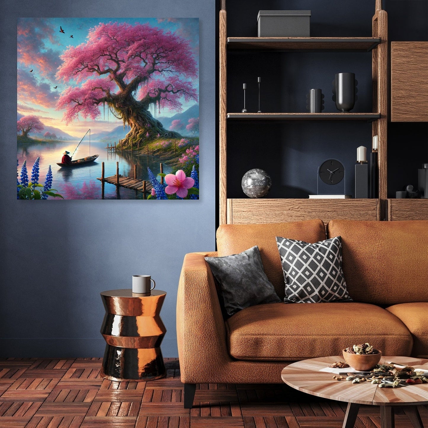 Tranquil Blossom Lake Canvas