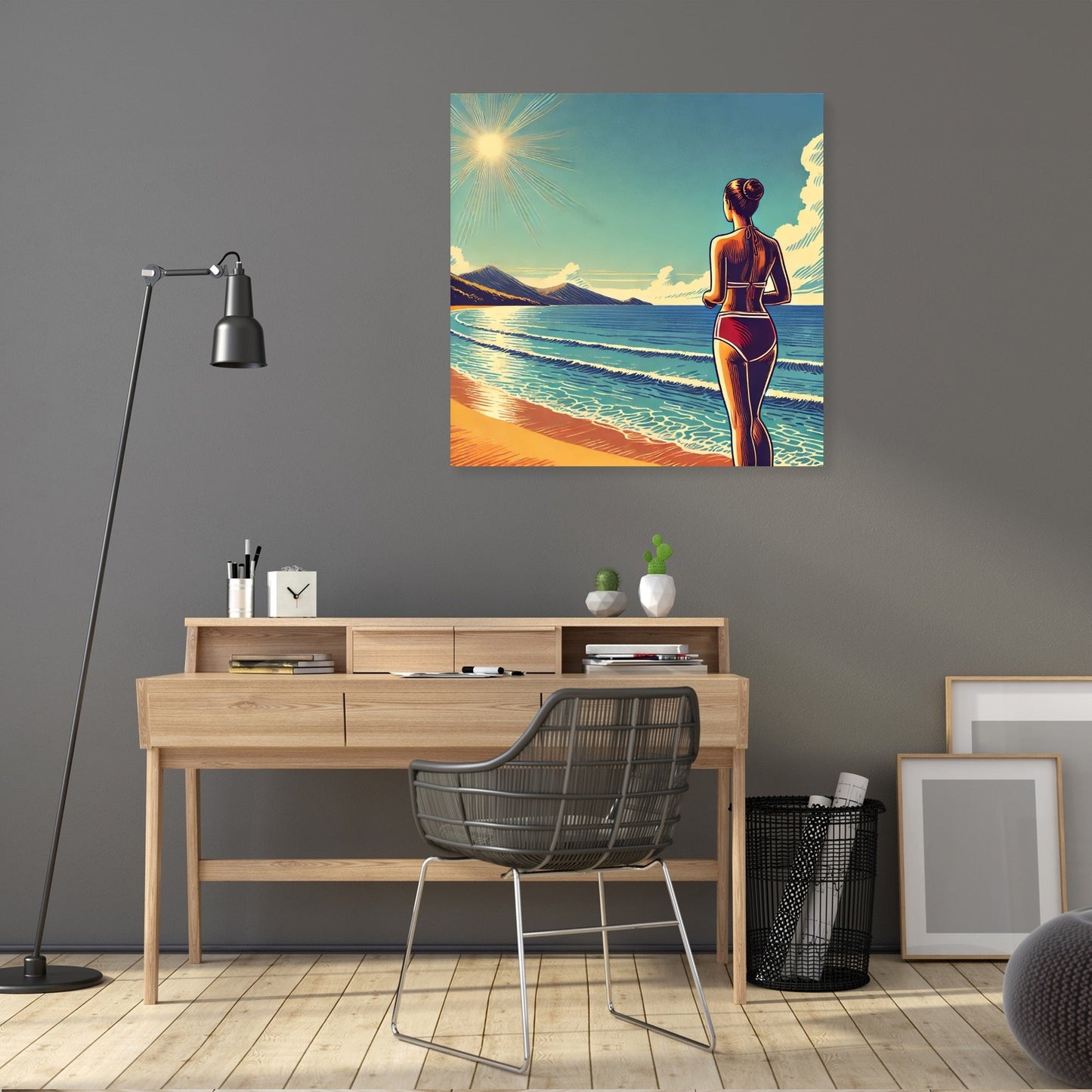 Sunset Beach Reflection Canvas