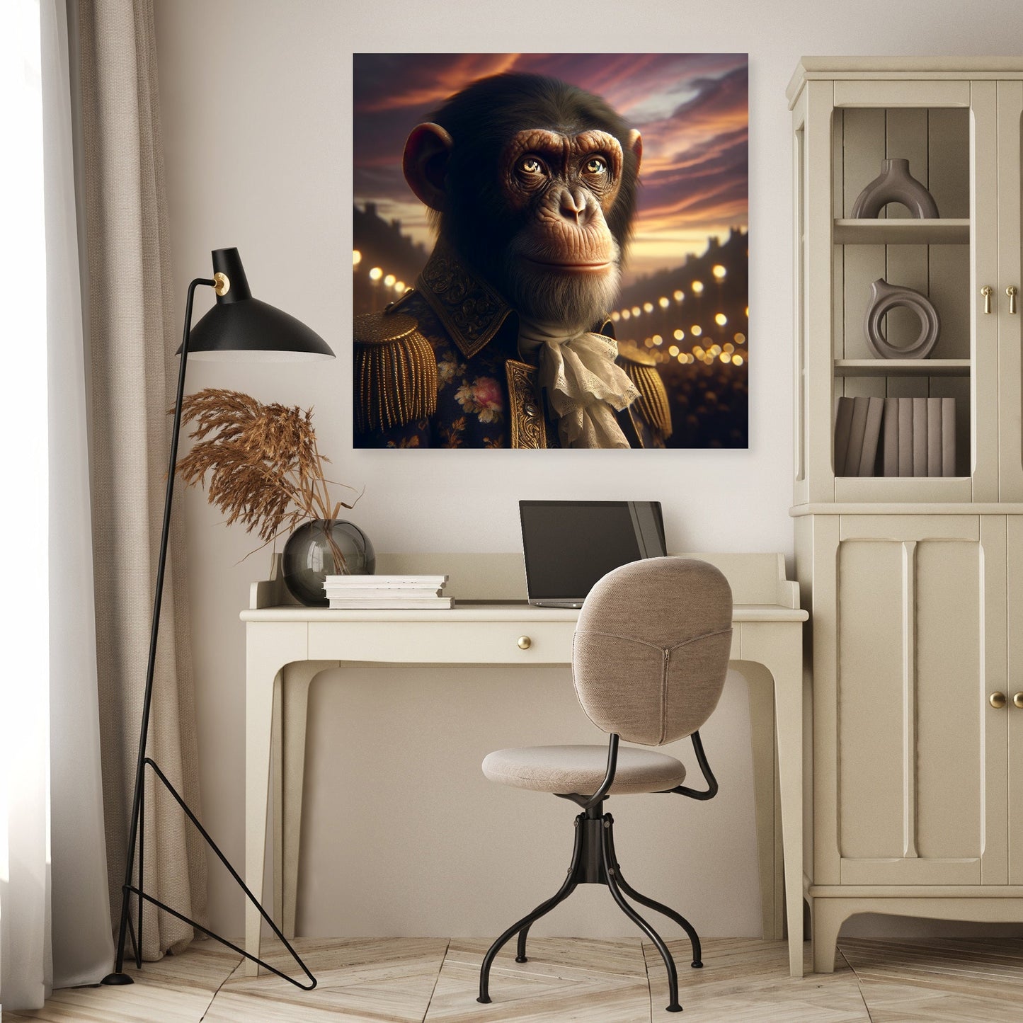 Regal Chimpanzee Dusk Canvas