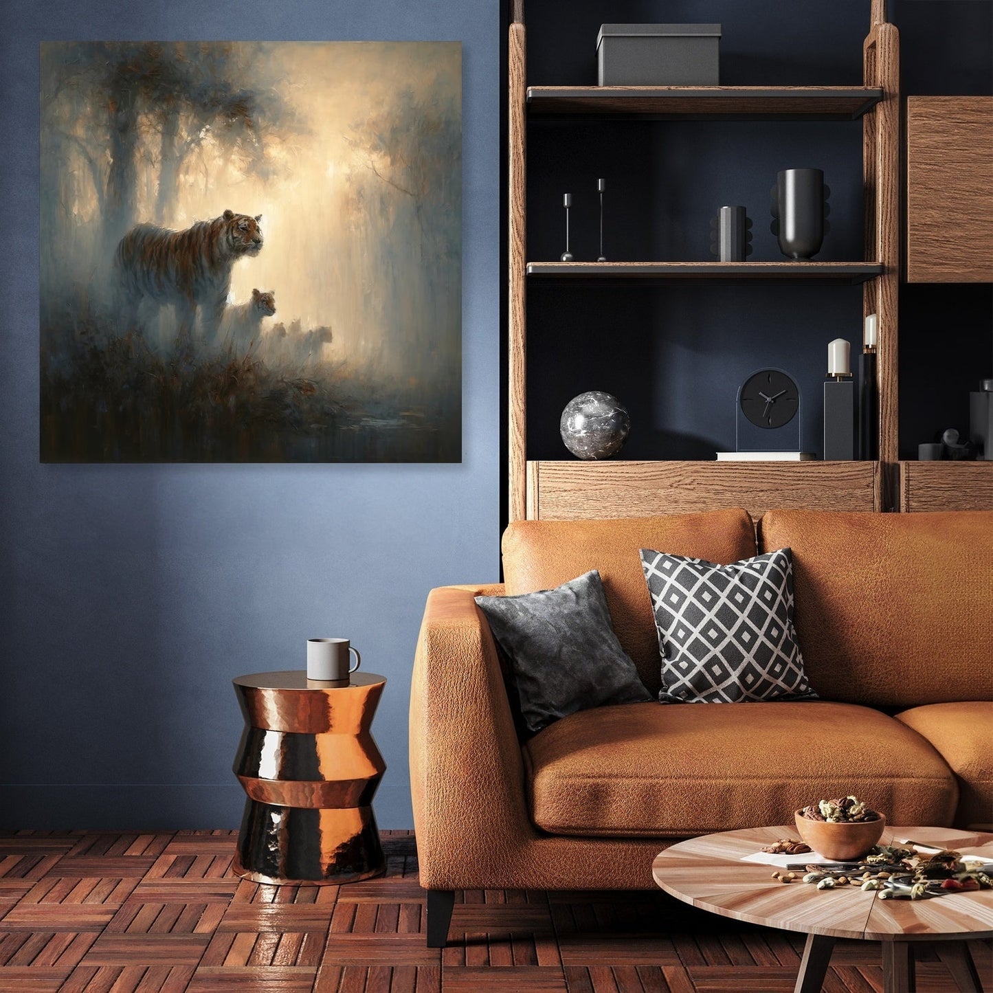 Tigers Family in the Mist Canvas