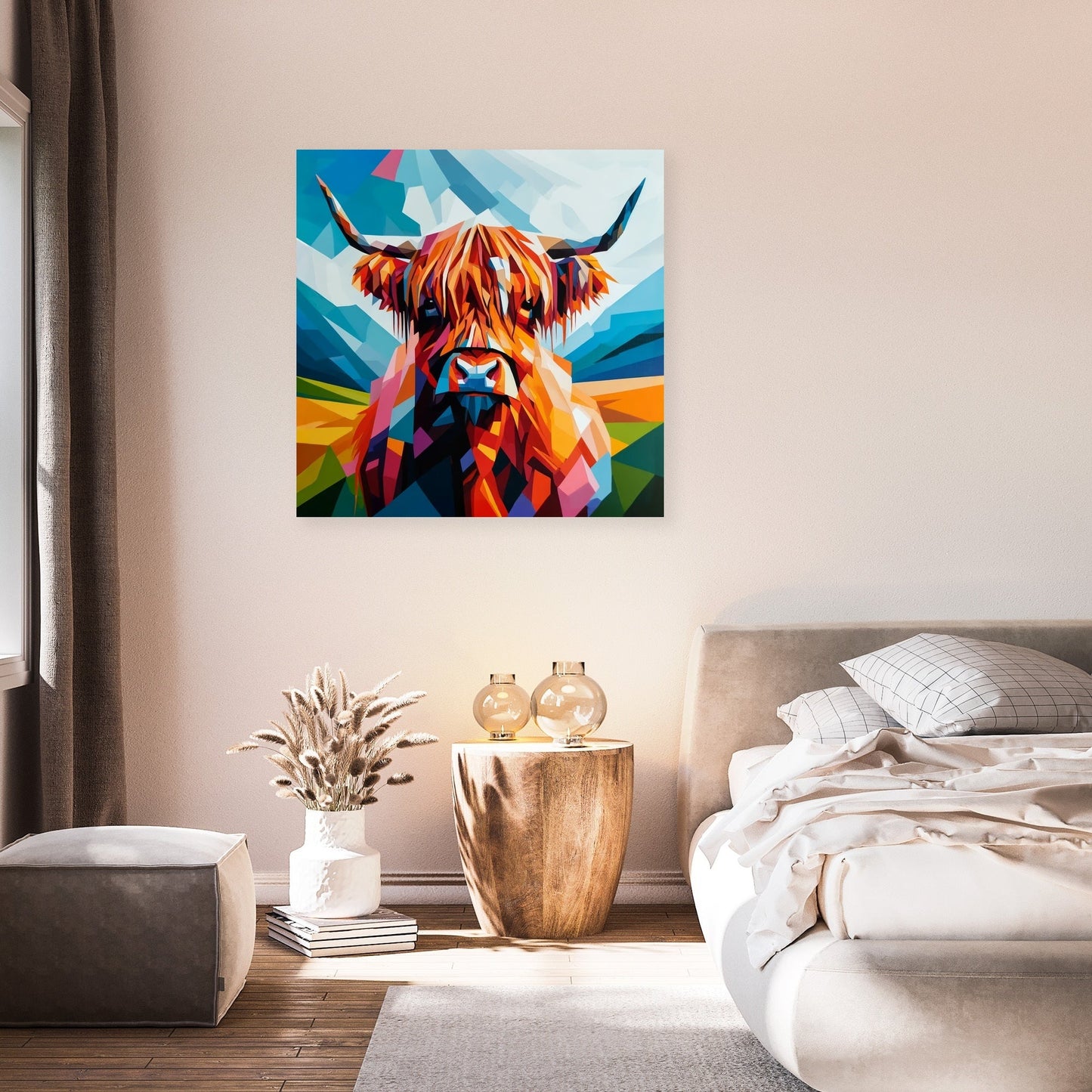 Cubist Highland Cow Essence Canvas
