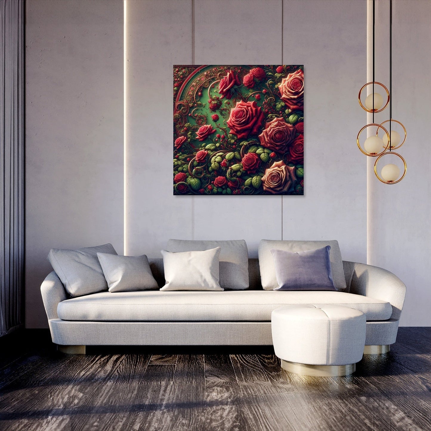 Victorian Rose Embrace Canvas