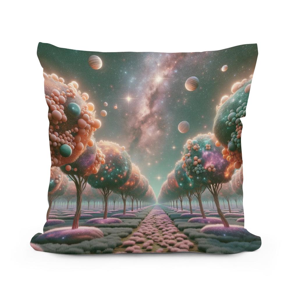 Cosmic Orchard Cotton Cushion