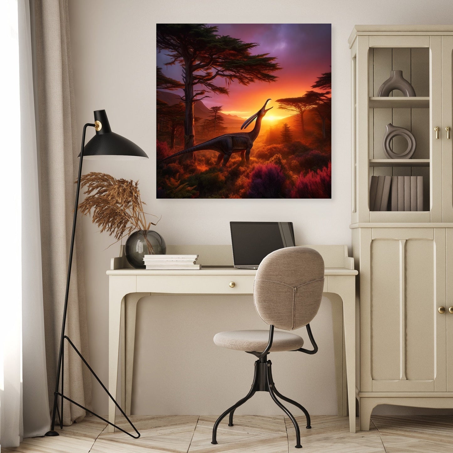 Sunset Serenade Parasaurolophus Canvas