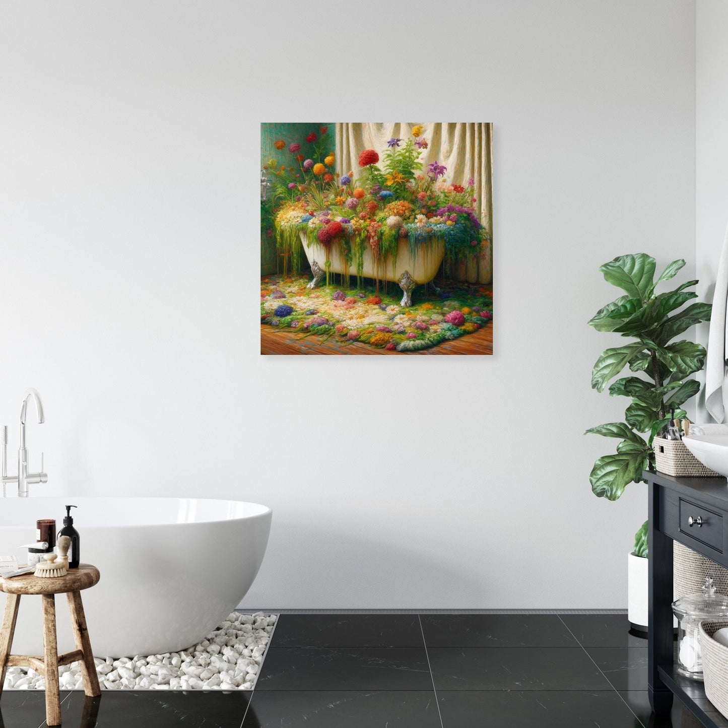 Botanical Bath Bloom Canvas