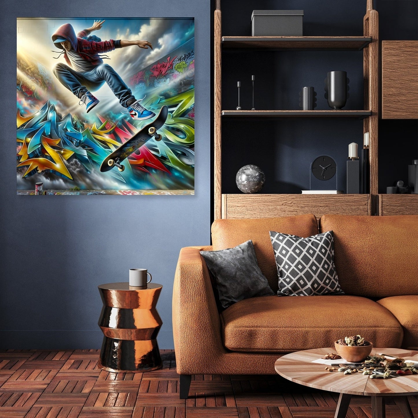Hyper-Real Graffiti Skate Canvas