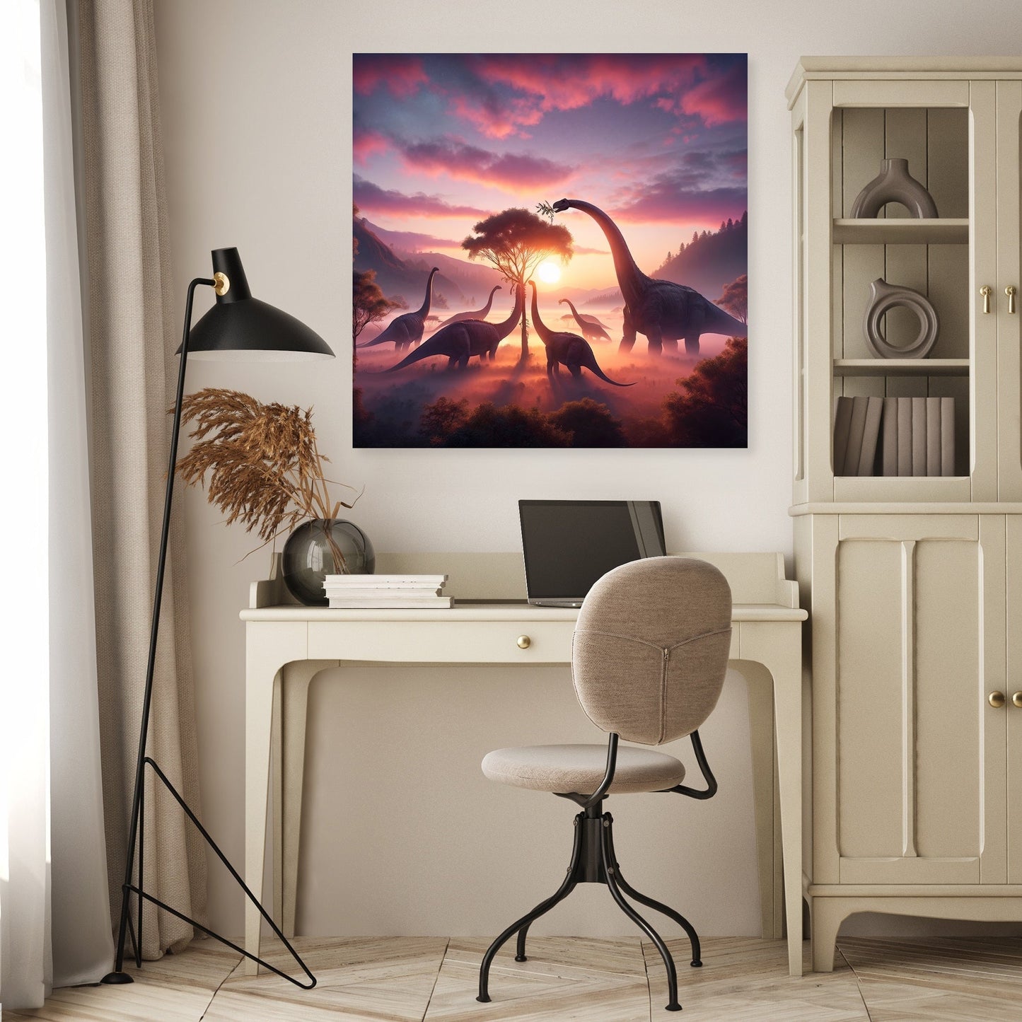 Morning Mist Brachiosaurus Canvas